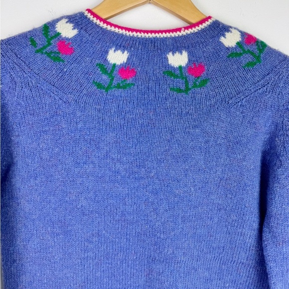Susan Bristol Vintage Purple Tulip Wool Sweater - Picture 9 of 11